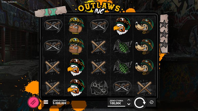 Геймплей слота Outlaws Inc