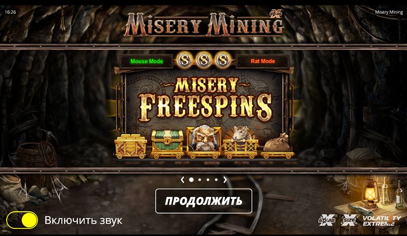 Заставка слота Misery Mining