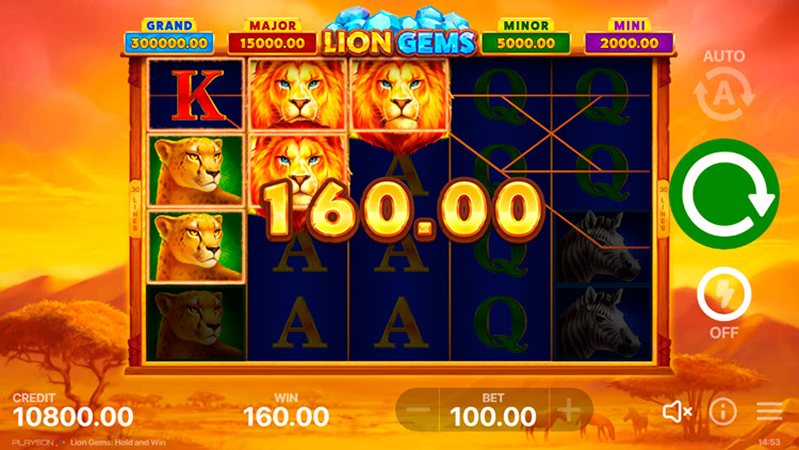 Комбо слота Lion Gems